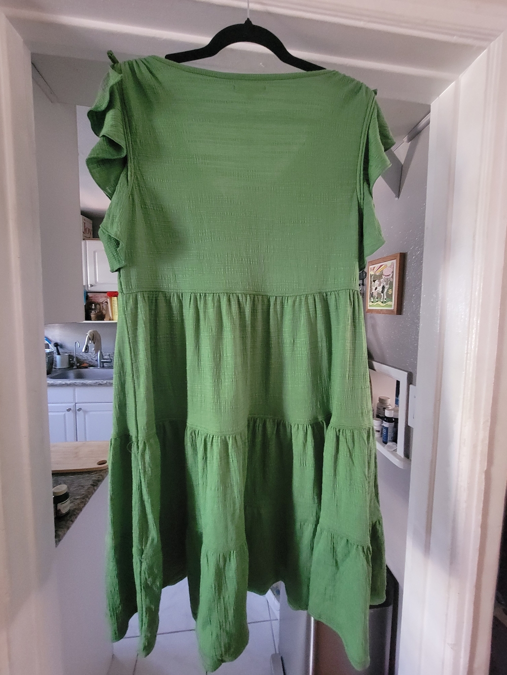 Max Studio Green Ruffle Sleeve Mini Dress - Picture 2 of 5